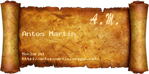 Antos Martin névjegykártya